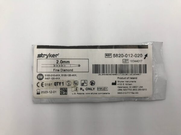 STRYKER 5820-012-020 2.0mm Fine Diamond (X)