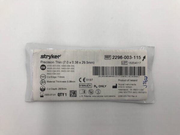 STRYKER 2296-003-115 Precision Thin (7.0 x 0.38 x 29.5mm) (X)