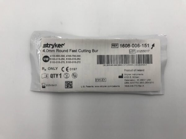 STRYKER 1608-006-151 4.0mm Round Fast Cutting Bur
