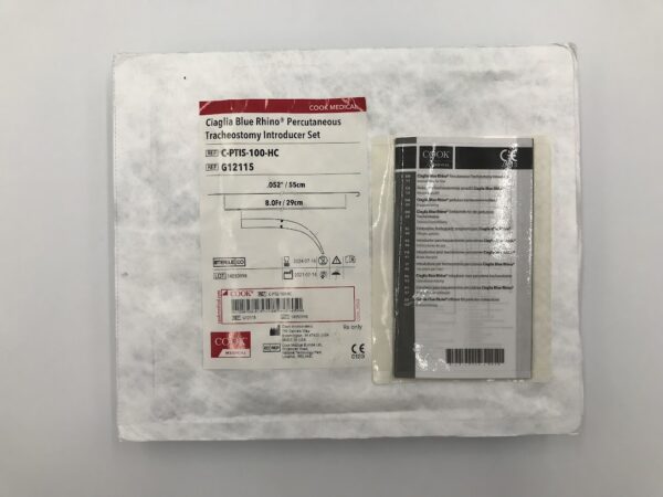 COOK G12115 Ciaglia Blue Rhino Percutaneous Tracheostomy Introducer Set .052"/55cm, 8.0Fr/29cm, (X)