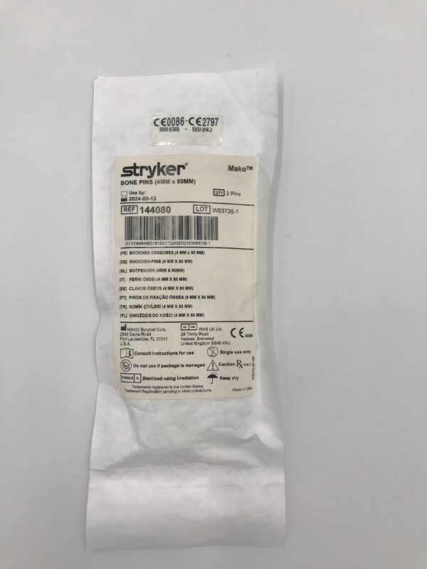STRYKER 144080 Mako Bone Pins (4mm x 80mm) (X)