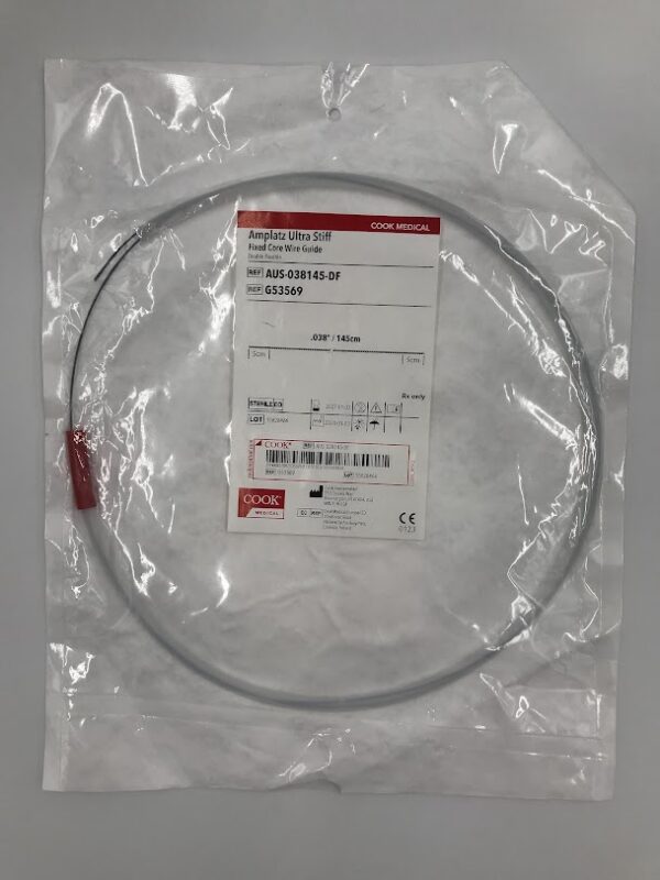 COOK G53569 Amplatz Ultra Stiff Fixed Core Wire Guide .038" x 145cm