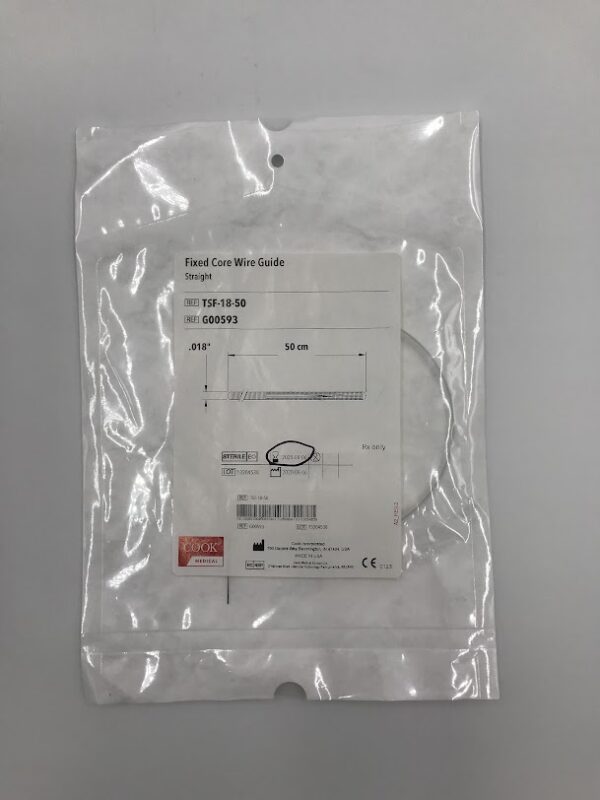 COOK G00593 Fixed Core Wire Guide Straight .018" x 50cm (X)