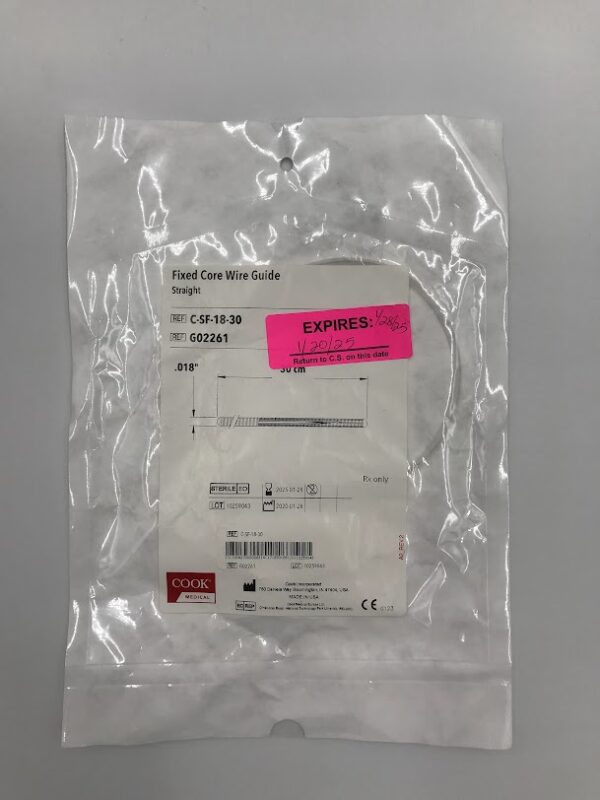 COOK G02261 Fixed Core Wire Guide Straight .018" x 30cm (X)