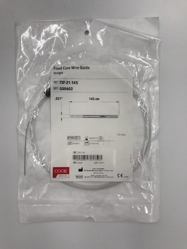 COOK G00602 Fixed Core Wire Guide Straight .021" x 145cm (X)