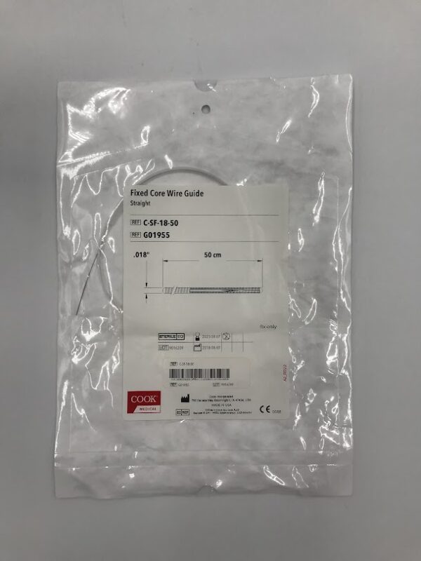 COOK G01955 Fixed Core Wire Guide Straight .018" x 50cm (X)