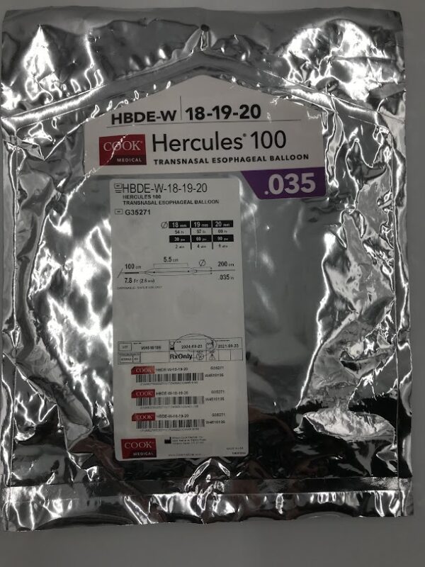 COOK G35271 Hercules 100 Transnasal Esophageal Balloon .035in x 100cm x 7.8Fr (X)