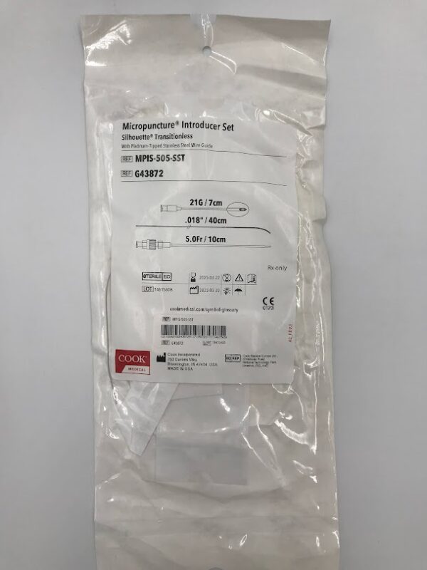 COOK G43872 Micropuncture Introducer Set 21G/7cm, .018"/40cm, 5.0Fr/10cm (X)