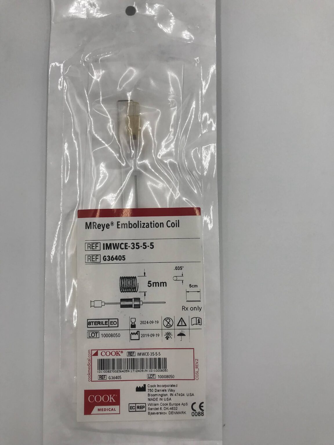 COOK G36405 MReye Embolization Coil 5mm (X) - GB TECH USA