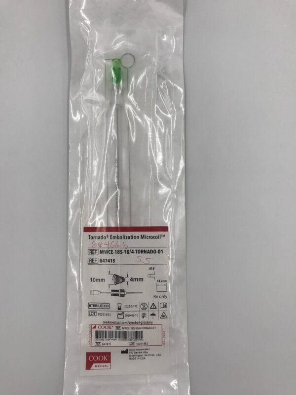 COOK G47415 Tornado Embolization Microcoil 10mm, 4mm (X)