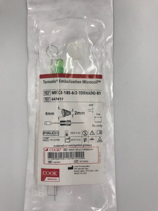 COOK G47419 Tornado Embolization Microcoil 6mm, 2mm (X)