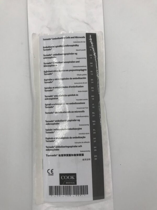 COOK G09215 Tornado Embolization Microcoil 8mm, 4mm (X)