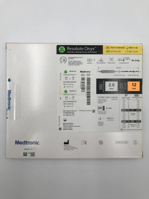 MEDTRONIC RONYX20012UX Resolute Onyx Zotarolimus-Eluting Coronary Stent System 2.0mm x 12mm (X)