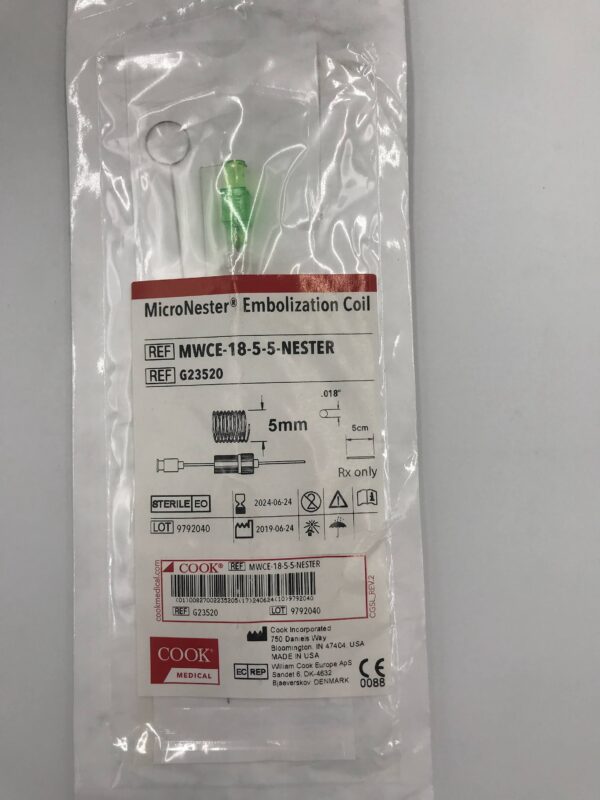 COOK G23520 MicroNester Embolization Coil 5mm x 5cm (X)