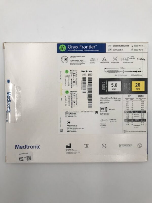 MEDTRONIC ONYXNG50026UX Onyx Frontier Zotarolimus-Eluting Coronary Stent System 5.0mm x 26mm (X)
