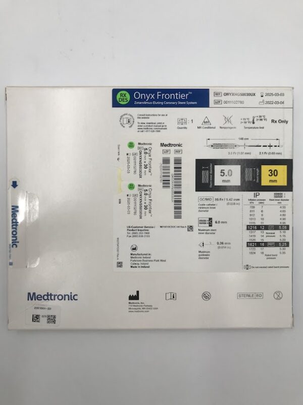 MEDTRONIC ONYXNG50030UX Onyx Frontier Zotarolimus-Eluting Coronary Stent System 5.0mm x 30mm (X)