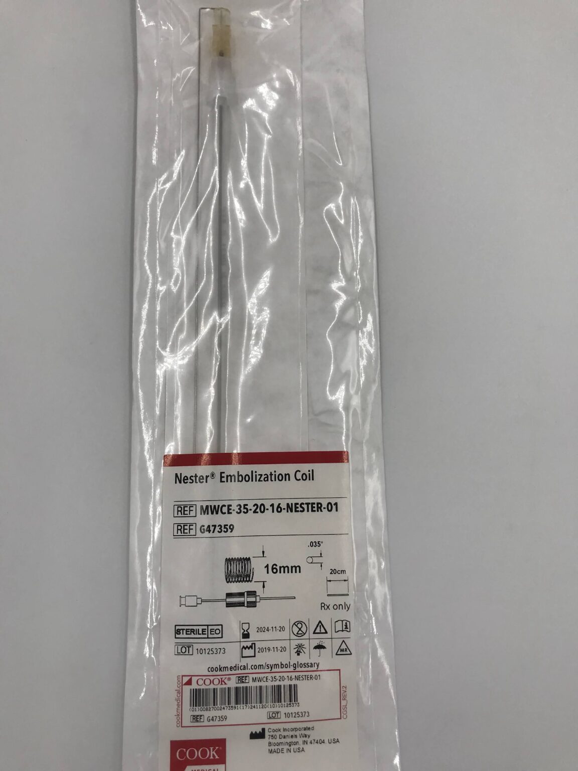 COOK G47359 Nester Embolization Coil 16mm x 20cm (X) - GB TECH USA