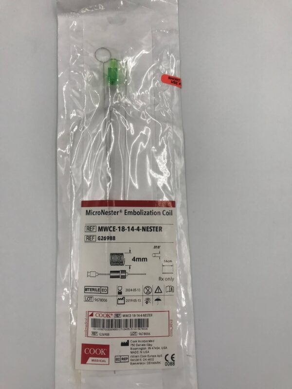 COOK G26988 MicroNester Embolization Coil 4mm x 14cm (X)