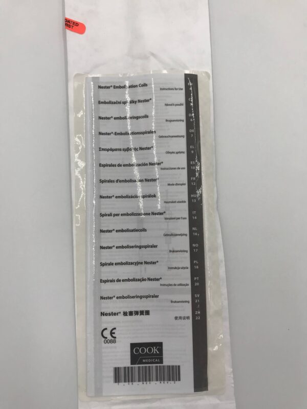 COOK G26988 MicroNester Embolization Coil 4mm x 14cm (X)