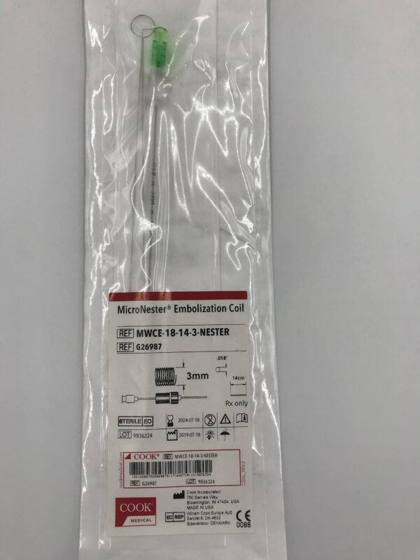 COOK G26987 MicroNester Embolization Coil 3mm x 14cm (X)
