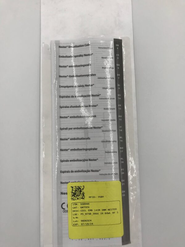COOK G26987 MicroNester Embolization Coil 3mm x 14cm (X)