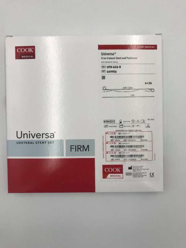 COOK G49906 Universa Firm Ureteral Stent and Positioner with Hydrophilic Coating 6Fr/26cm (X)