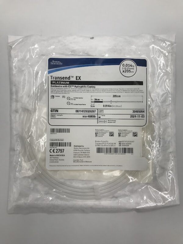 BOSTON SCIENTIFIC 46808 Transend EX Platinum Guidewire w/ ICE Hydrophilic Coating 0.014in (X)