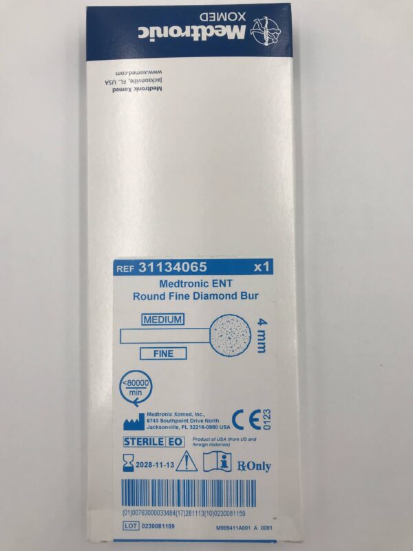 MEDTRONIC 31134065 ENT Round Fine Diamond Bur 4mm
