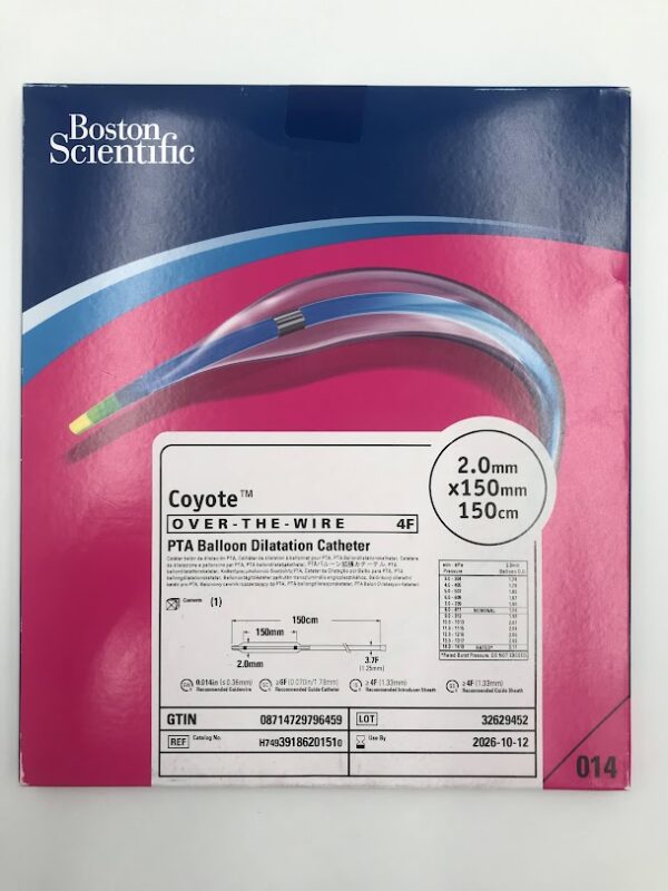BOSTON SCIENTIFIC 3918620151 Coyote Over-the-Wire PTA Balloon Dilatation Catheter 4F