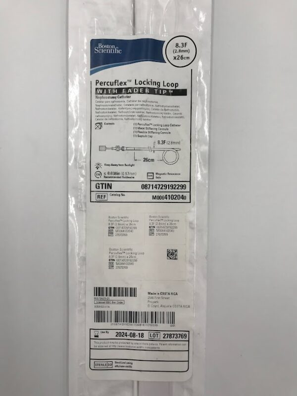 BOSTON SCIENTIFIC 410204 Percuflex Locking Loop w/ Fader Tip Nephrostomy Catheter 8.3F (X)
