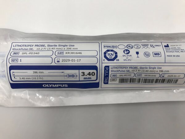 OLYMPUS SPL-PD340 Lithotripsy Probe, ShockPulse-SE, 10.2 Fr (3.40mm) x 396mm
