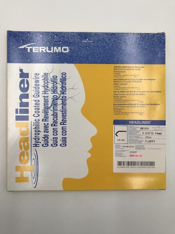 TERUMO GM1624 Headliner Double Angle Floppy Hydrophilic Coated Guidewire 200cm (X)