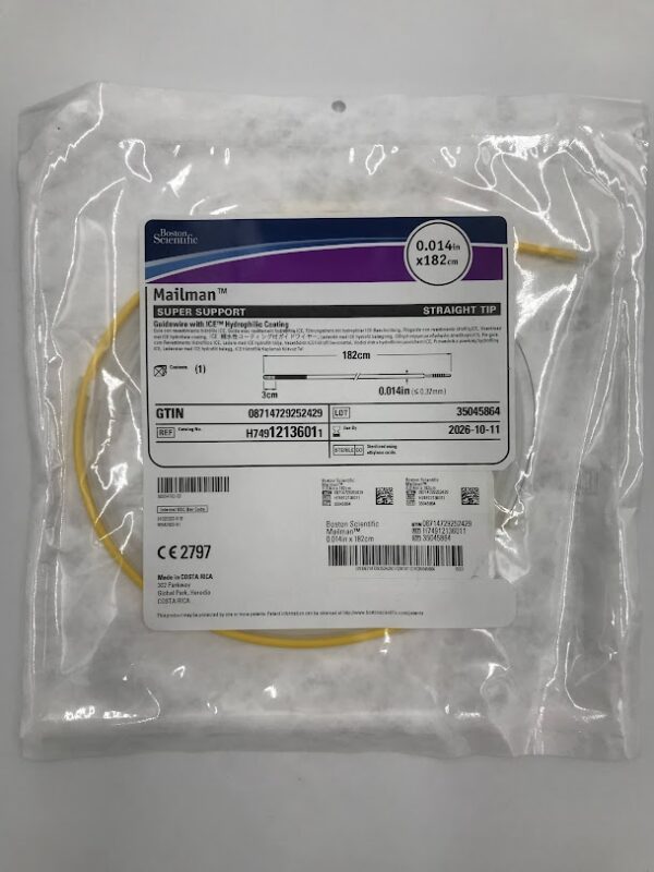 BOSTON SCIENTIFIC 1213601 Mailman Super Support Guidewire w/ ICE Hydrophilic Coating 0.014in