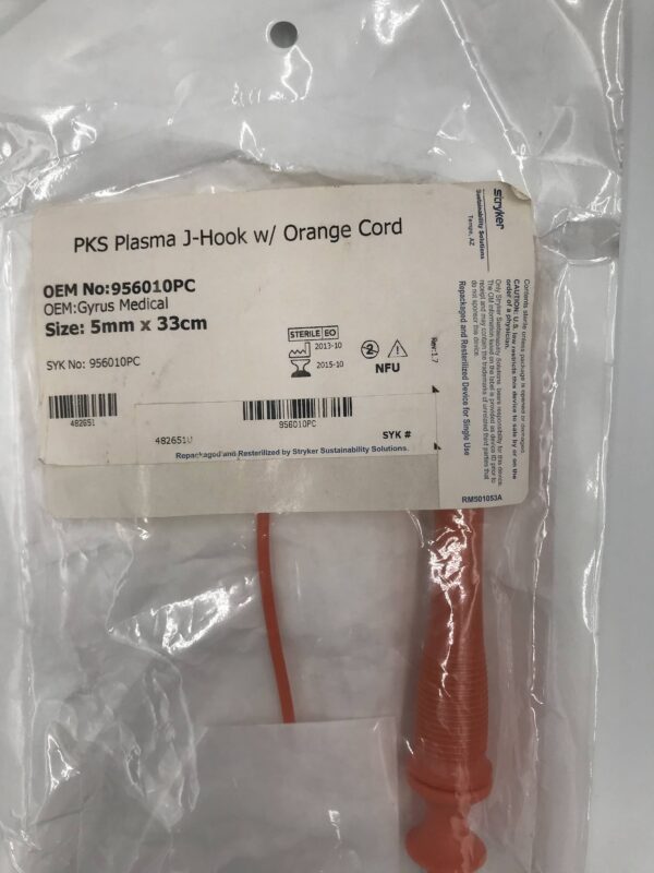 GYRUS 956010PC PKS Plasma J-Hook W/ Orange Cord 5mm x 33cm (Resterilized) (X)