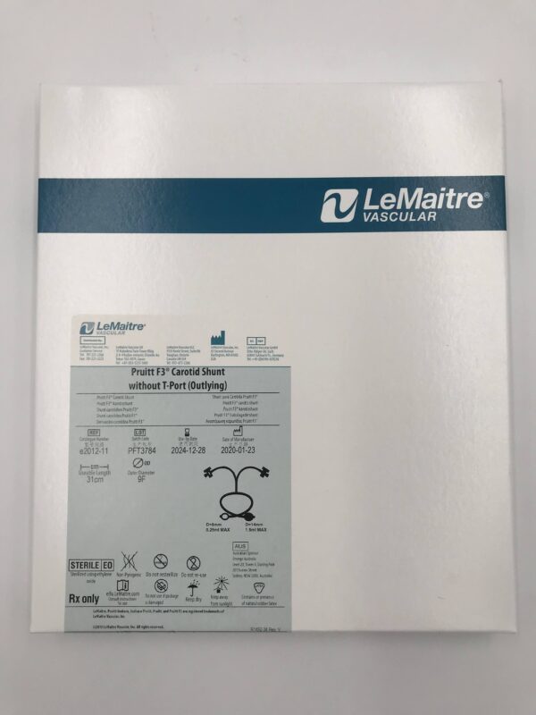 LEMAITRE VASCULAR e2012-11 Pruitt F3 Carotid Shunt without T-Port (Outlying) 31cm, 9F (X)