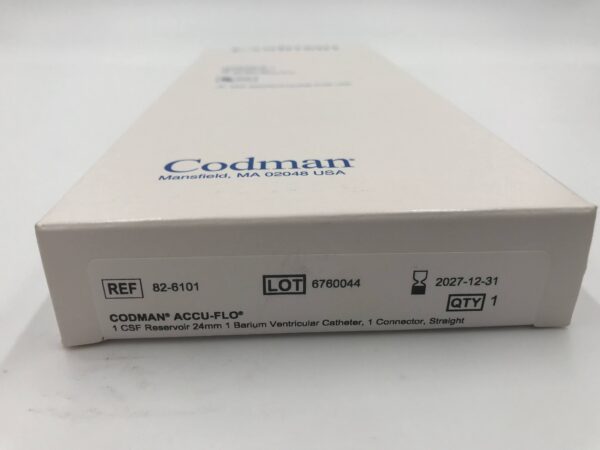 CODMAN 82-6101 Accu-Flo CSF Reservoir 24mm, Barium Ventricular Catheter, Connector, Straight