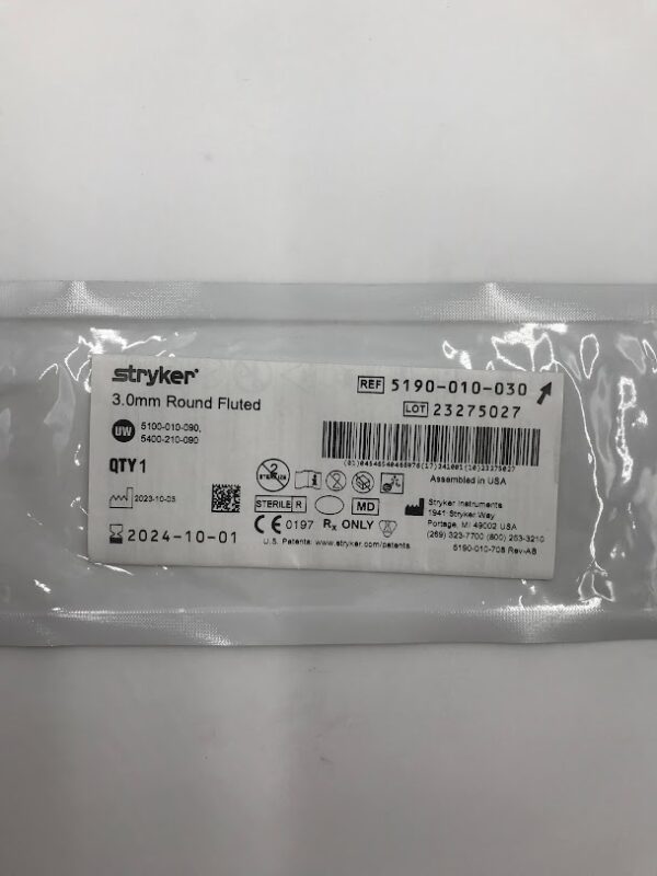 STRYKER 5190-010-030 Round Fluted Bur 3.0mm (X)