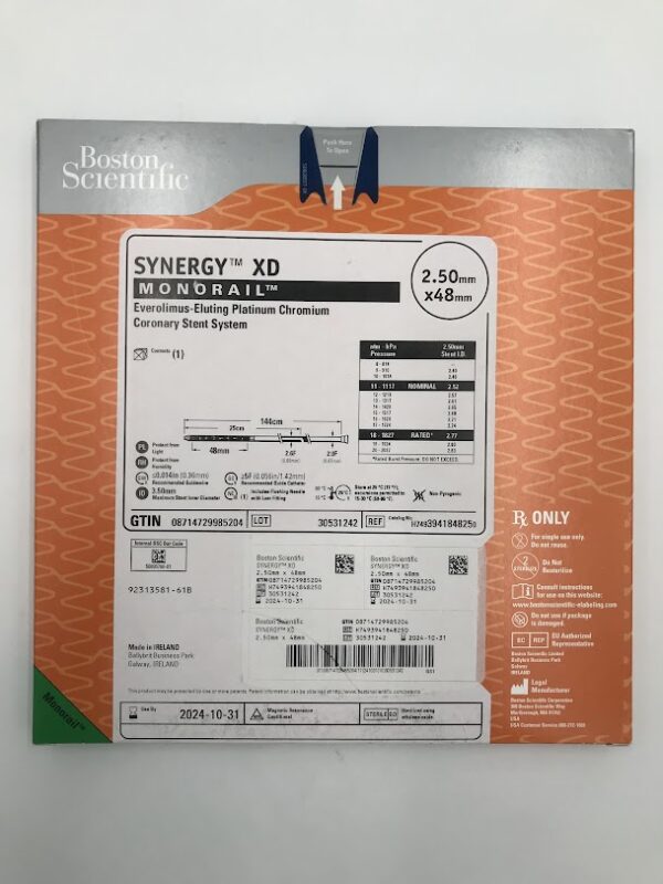 BOSTON SCIENTIFIC 394184825 Synergy XD Monorail Everolimus-Eluting Coronary Stent System 2.50mm x 48mm (X)