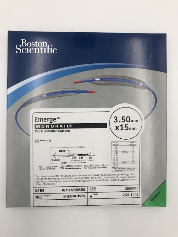 BOSTON SCIENTIFIC 391891535 Emerge Monorail PTCA Dilatation Catheter 3.50mm x 15mm (X)