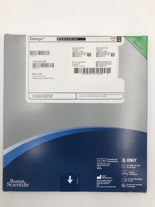 BOSTON SCIENTIFIC 391891520 Emerge Monorail PTCA Dilatation Catheter 2.00mm x 15mm (X)