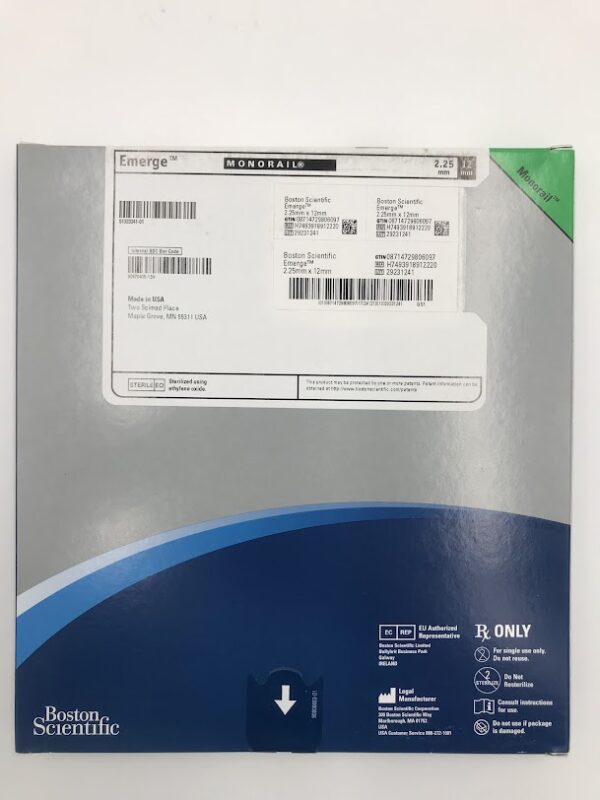 BOSTON SCIENTIFIC 391891222 Emerge Monorail PTCA Dilatation Catheter 2.25mm x 12mm (X)