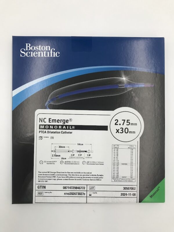 BOSTON SCIENTIFIC 392673027 NC Emerge Monorail PTCA Dilatation Catheter 2.75mm x 30mm (X)