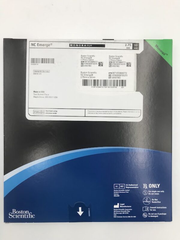 BOSTON SCIENTIFIC 392673027 NC Emerge Monorail PTCA Dilatation Catheter 2.75mm x 30mm (X)