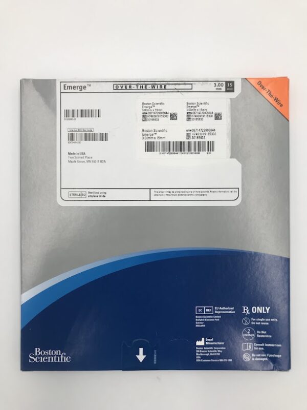 BOSTON SCIENTIFIC 391911530 Emerge Over-the-Wire PTCA Dilatation Catheter 3.00mm x 15mm (X)
