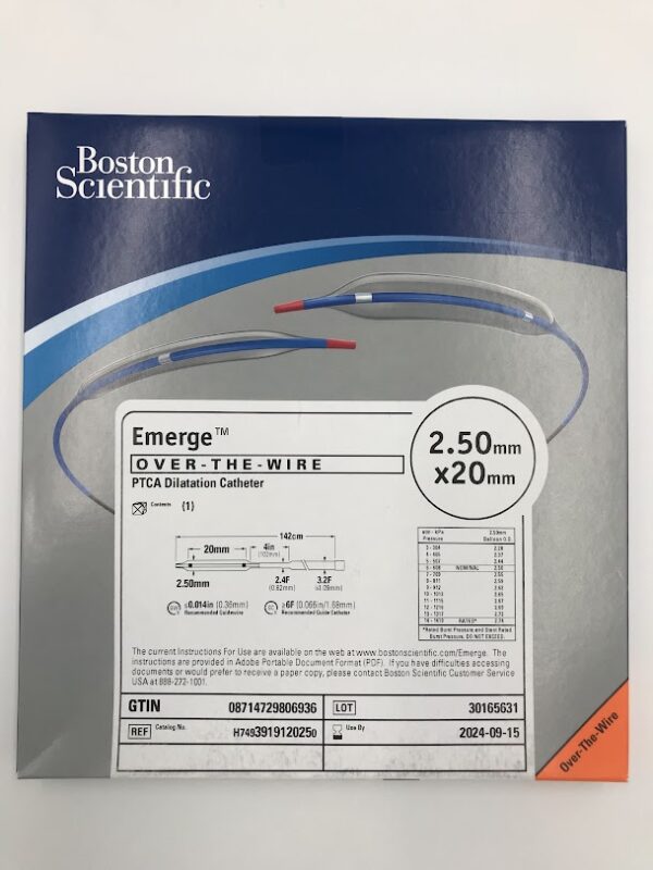 BOSTON SCIENTIFIC 391912025 Emerge Over-the-Wire PTCA Dilatation Catheter 2.50mm x 20mm (X)