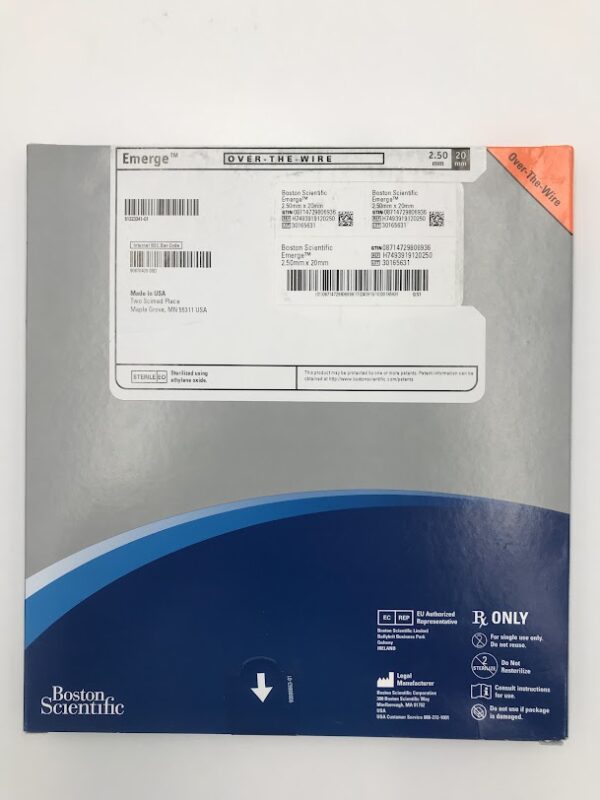 BOSTON SCIENTIFIC 391912025 Emerge Over-the-Wire PTCA Dilatation Catheter 2.50mm x 20mm (X)