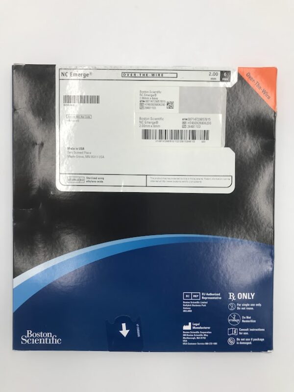 BOSTON SCIENTIFIC 392680620 NC Emerge Over-the-Wire PTCA Dilatation Catheter 2.00mm x 6mm (X)