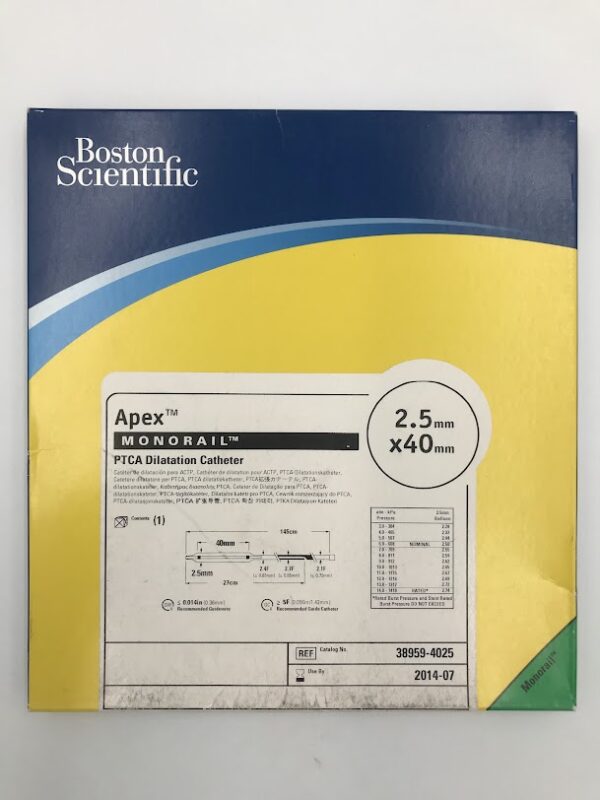 BOSTON SCIENTIFIC 38959-4025 Apex Monorail PTCA Dilatation Catheter 2.5mm x 40mm (X)