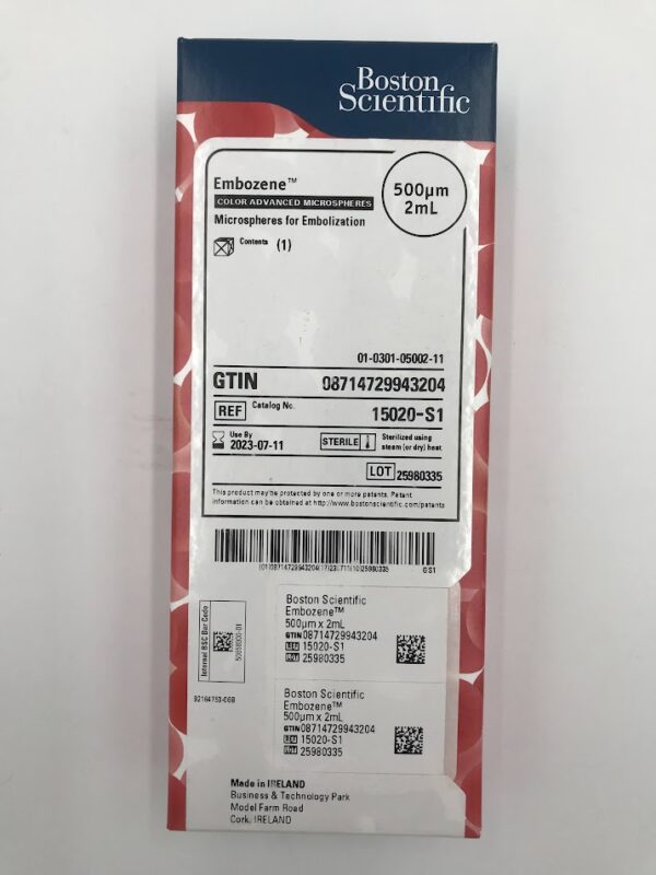 BOSTON SCIENTIFIC 15020-S1 Varian Embozene Microspheres For Embolization 500µm, 2mL (X)