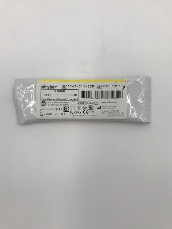 STRYKER 5540-011-330 3.0mm Fine Diamond Round Extended